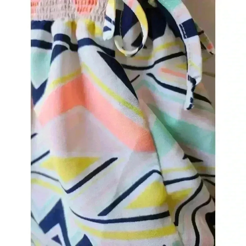 Gap Girl's Size M (8) Geometric Cap Sleeve Tie Waist Dress
